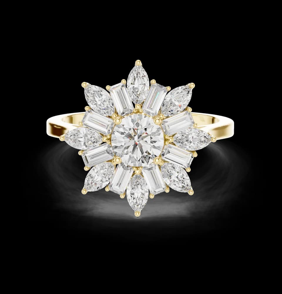 Floral Starburst Lab Grown Diamond Ring - Image 5 Floral Starburst Lab Grown Diamond Ring, view 5 of 5