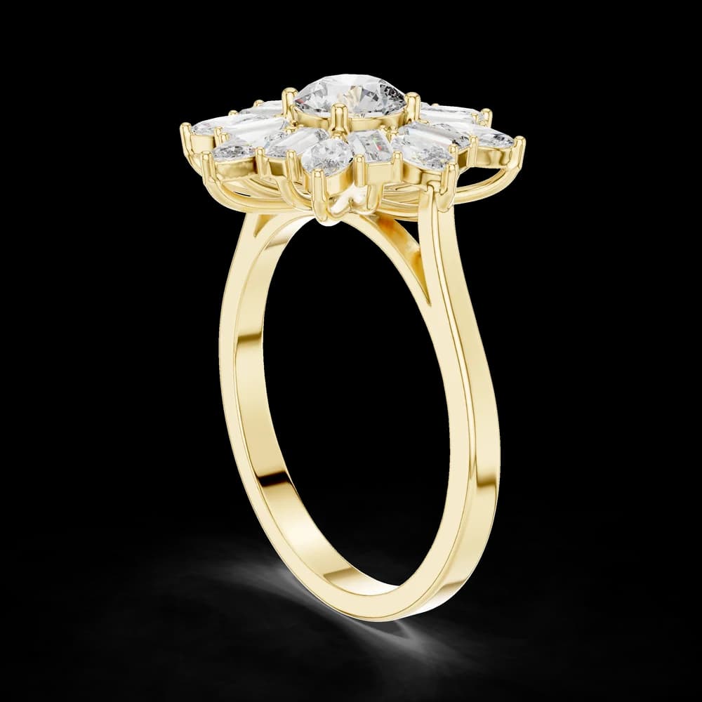 Floral Starburst Lab Grown Diamond Ring - Image 4 Floral Starburst Lab Grown Diamond Ring, view 4 of 5