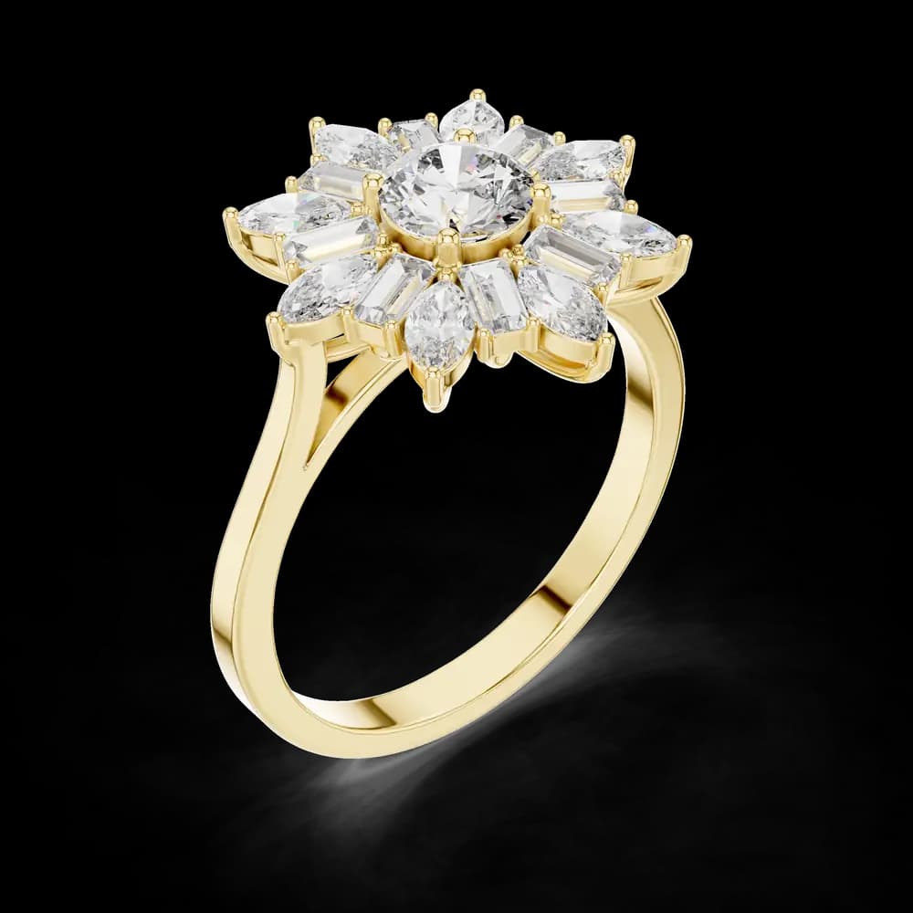 Floral Starburst Lab Grown Diamond Ring - Image 1 Floral Starburst Lab Grown Diamond Ring, view 1 of 5