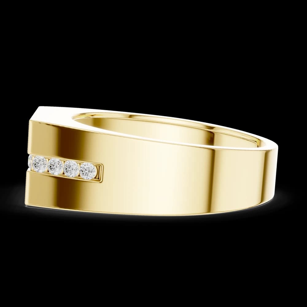 Flat-Top Flush Set Round Diamond Men's Ring - Image 4 Flat-Top Flush Set Round Diamond Men's Ring, view 4 of 6