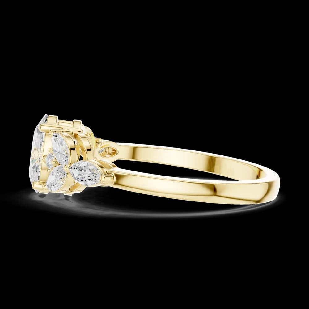 0.7 ct Oval Diamond Lab Grown Diamond Ring with Marquise Accent - Image 6 0.7 ct Oval Diamond Lab Grown Diamond Ring with Marquise Accent, view 6 of 6