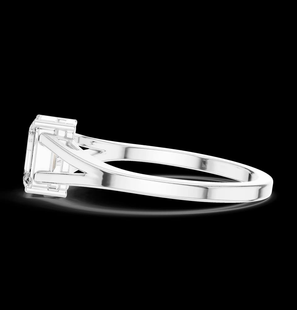 0.7ct Emerald Cut Diamond Solitaire Lab Grown Diamond Ring - Image 2 0.7ct Emerald Cut Diamond Solitaire Lab Grown Diamond Ring, view 2 of 6