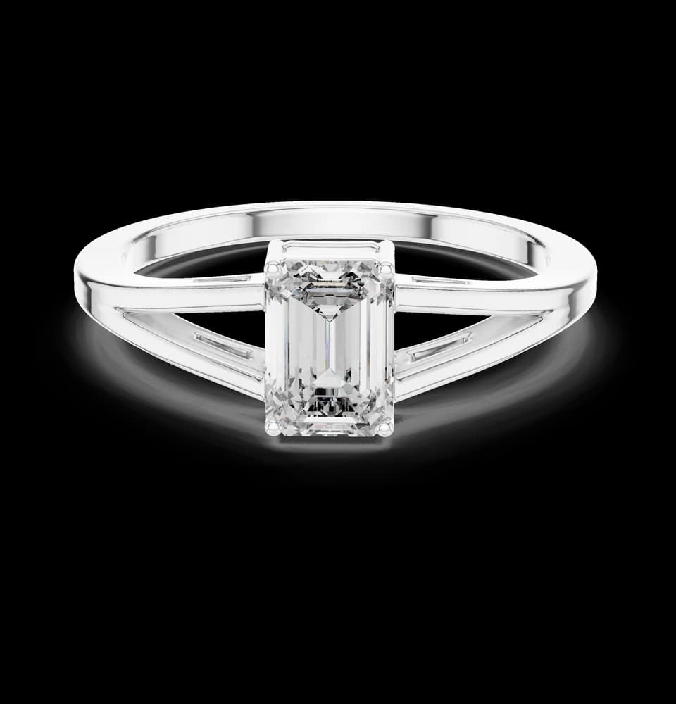 0.7ct Emerald Cut Diamond Solitaire Lab Grown Diamond Ring - Image 6 0.7ct Emerald Cut Diamond Solitaire Lab Grown Diamond Ring, view 6 of 6