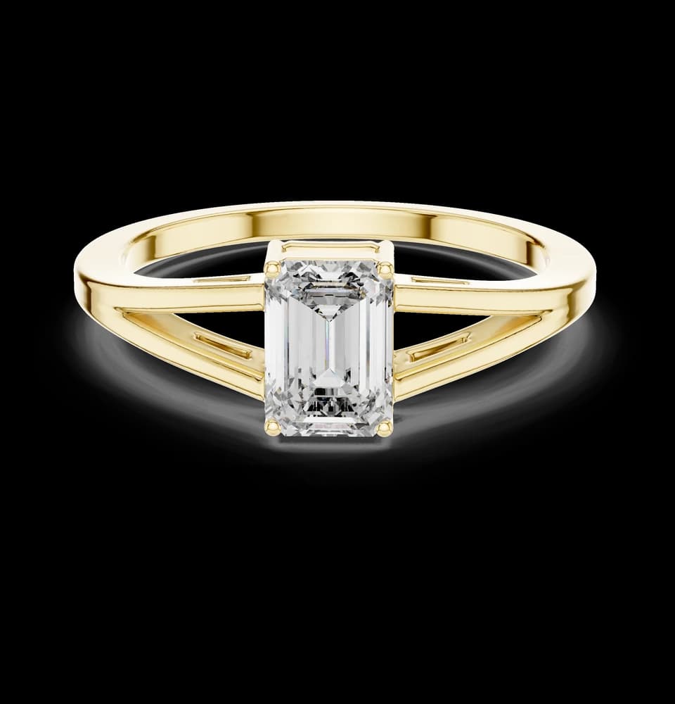 0.7ct Emerald Cut Diamond Solitaire Lab Grown Diamond Ring - Image 1 0.7ct Emerald Cut Diamond Solitaire Lab Grown Diamond Ring, view 1 of 6