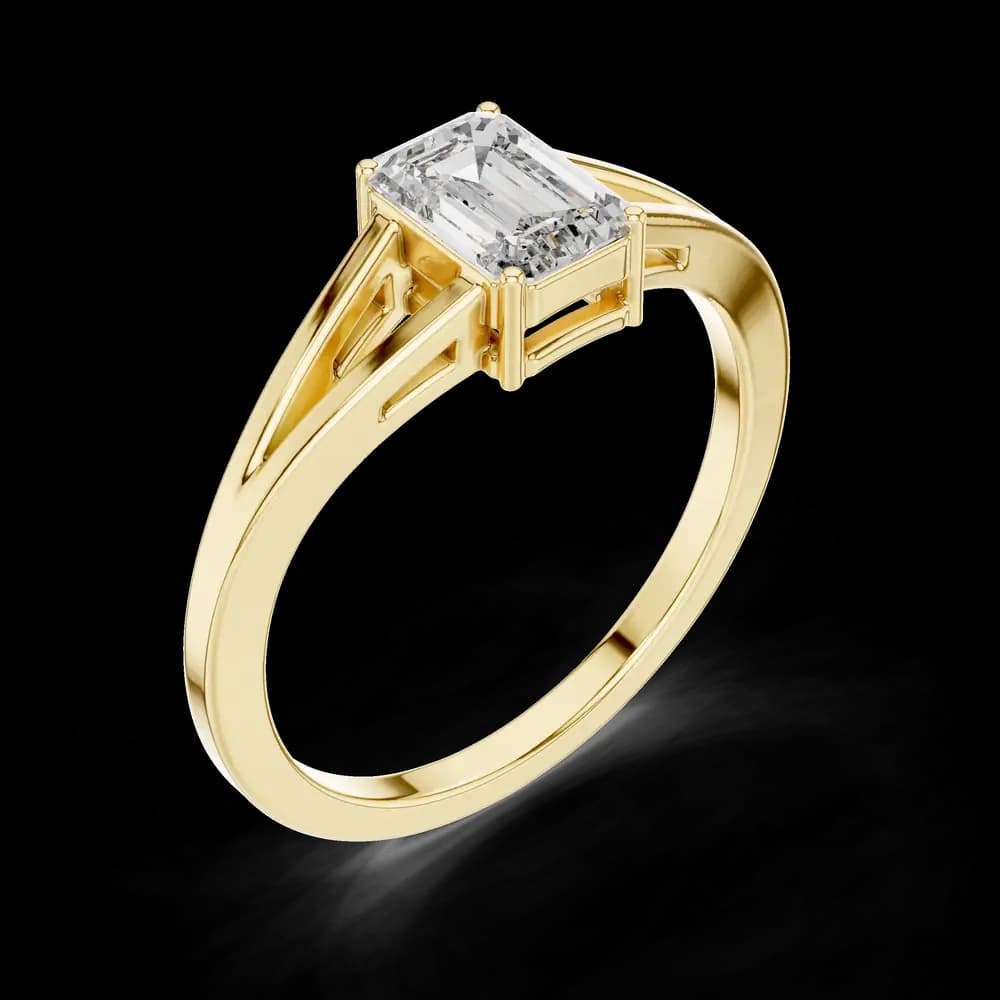 0.7ct Emerald Cut Diamond Solitaire Lab Grown Diamond Ring - Image 4 0.7ct Emerald Cut Diamond Solitaire Lab Grown Diamond Ring, view 4 of 6