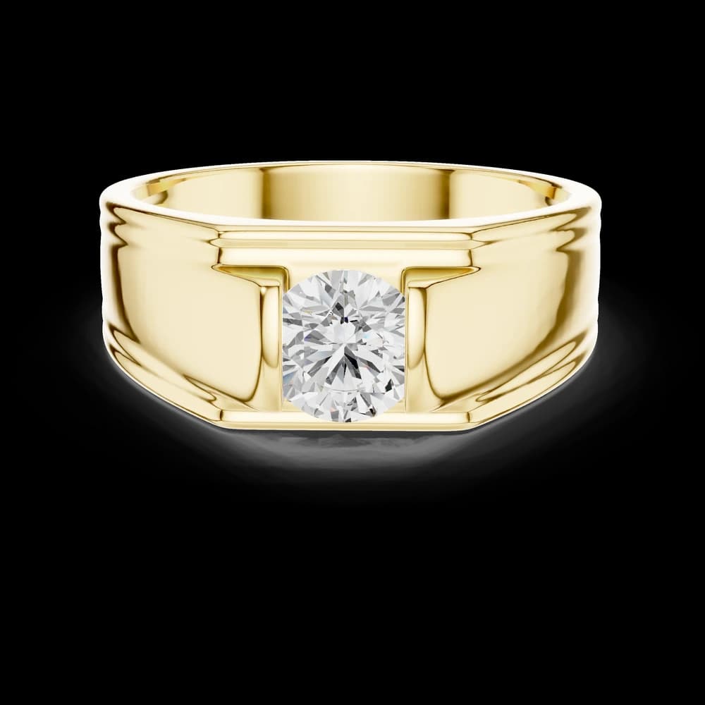 Men's Round Cut Diamond Flush Channel Band - Image 3 Men's Round Cut Diamond Flush Channel Band, view 3 of 6