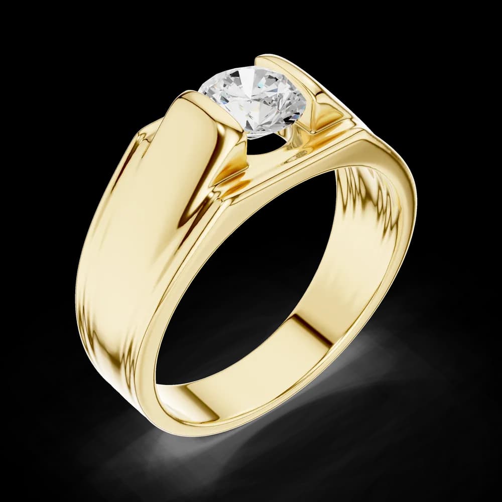 Men's Round Cut Diamond Flush Channel Band - Image 5 Men's Round Cut Diamond Flush Channel Band, view 5 of 6