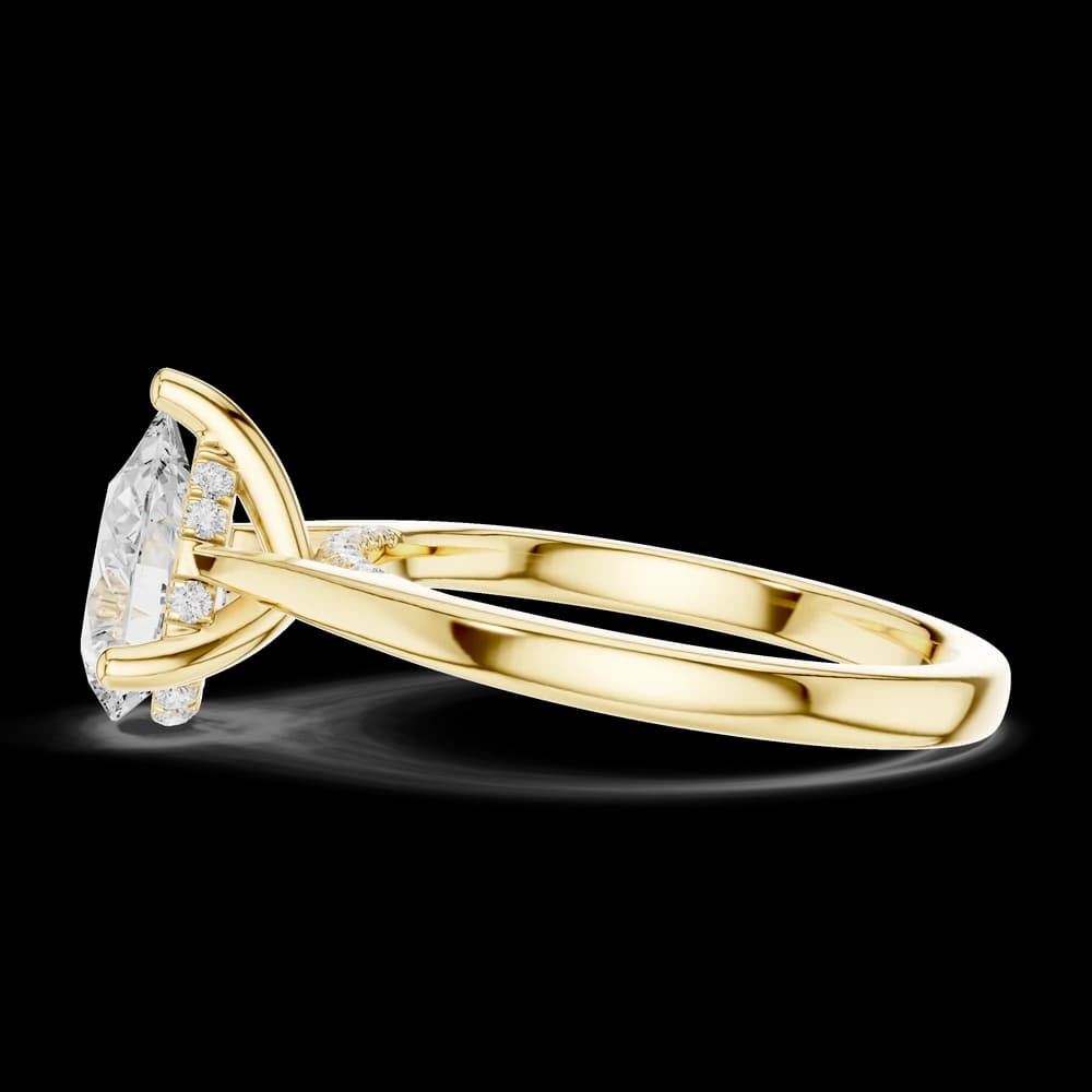Pear Cut With Accent Lab Grown Diamond Ring - Image 6 Pear Cut With Accent Lab Grown Diamond Ring, view 6 of 6