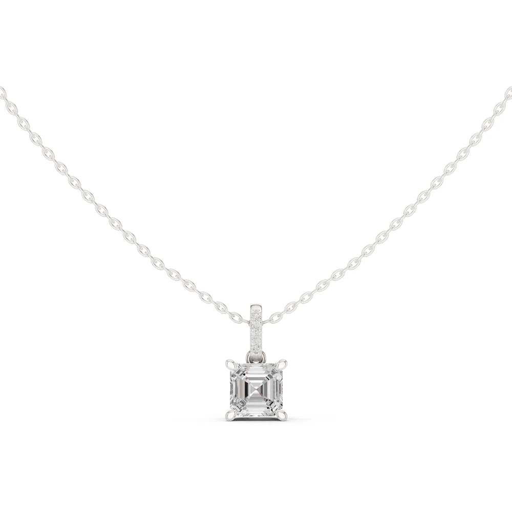 1.5 ct Asscher Diamond Lab Grown Diamond Pendant - Image 3 1.5 ct Asscher Diamond Lab Grown Diamond Pendant, view 3 of 4