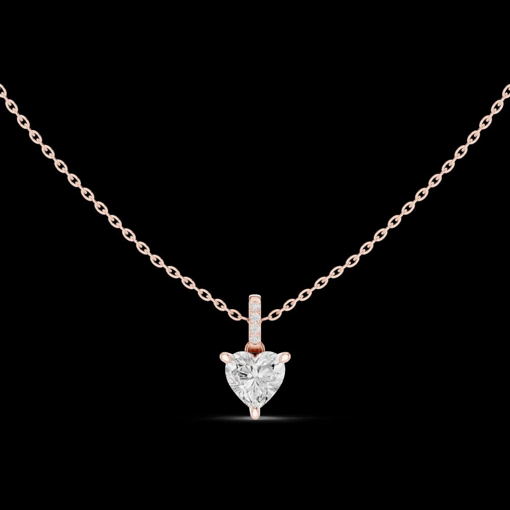 1.5 ct Heart Solitaire Lab Grown Diamond Pendant - Image 1 1.5 ct Heart Solitaire Lab Grown Diamond Pendant, view 1 of 5