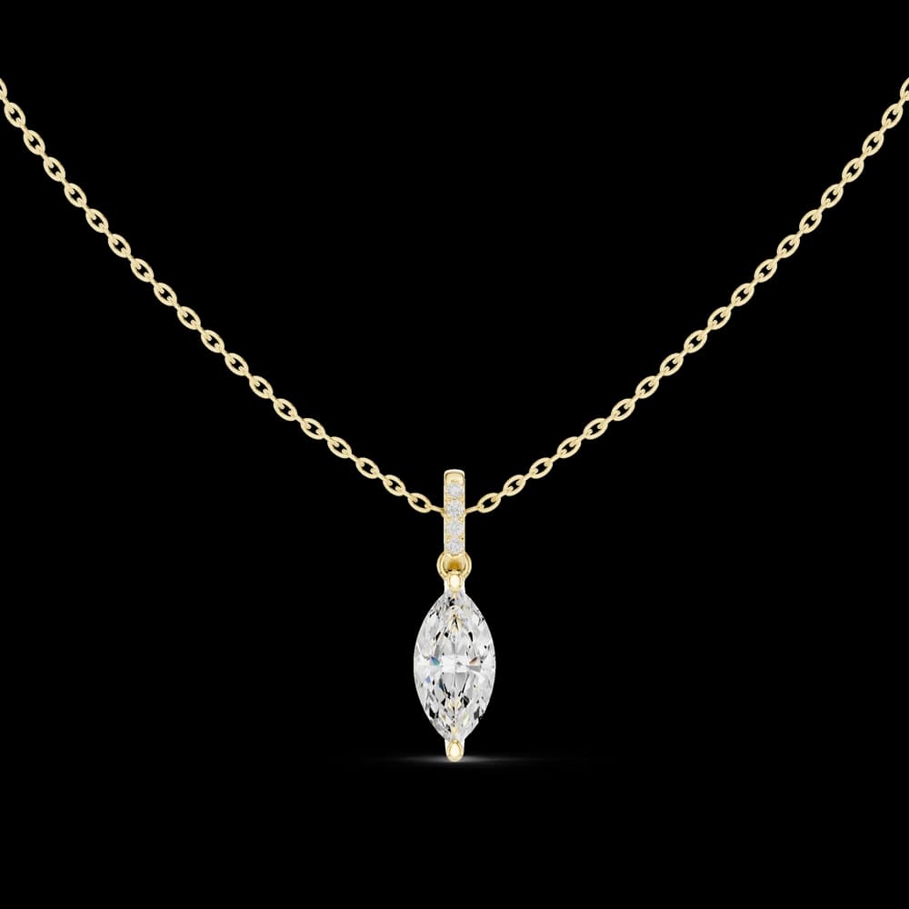 1.5 ct Marquise Lab Grown Diamond Pendant with Round Accents - Image 4 1.5 ct Marquise Lab Grown Diamond Pendant with Round Accents, view 4 of 4