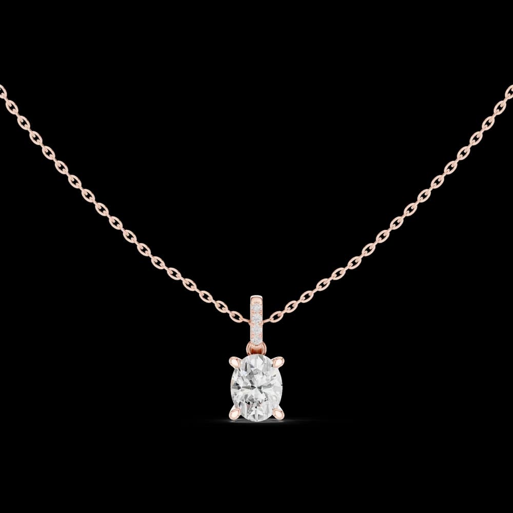 1.5 ct Oval Diamond Solitaire & Round Lab Grown Diamond Pendant - Image 2 1.5 ct Oval Diamond Solitaire & Round Lab Grown Diamond Pendant, view 2 of 5