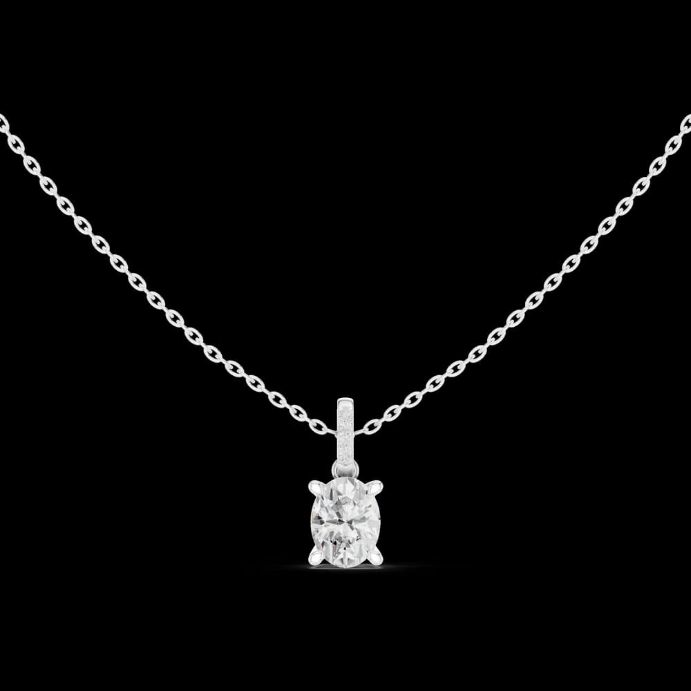 1.5 ct Oval Diamond Solitaire & Round Lab Grown Diamond Pendant - Image 3 1.5 ct Oval Diamond Solitaire & Round Lab Grown Diamond Pendant, view 3 of 5