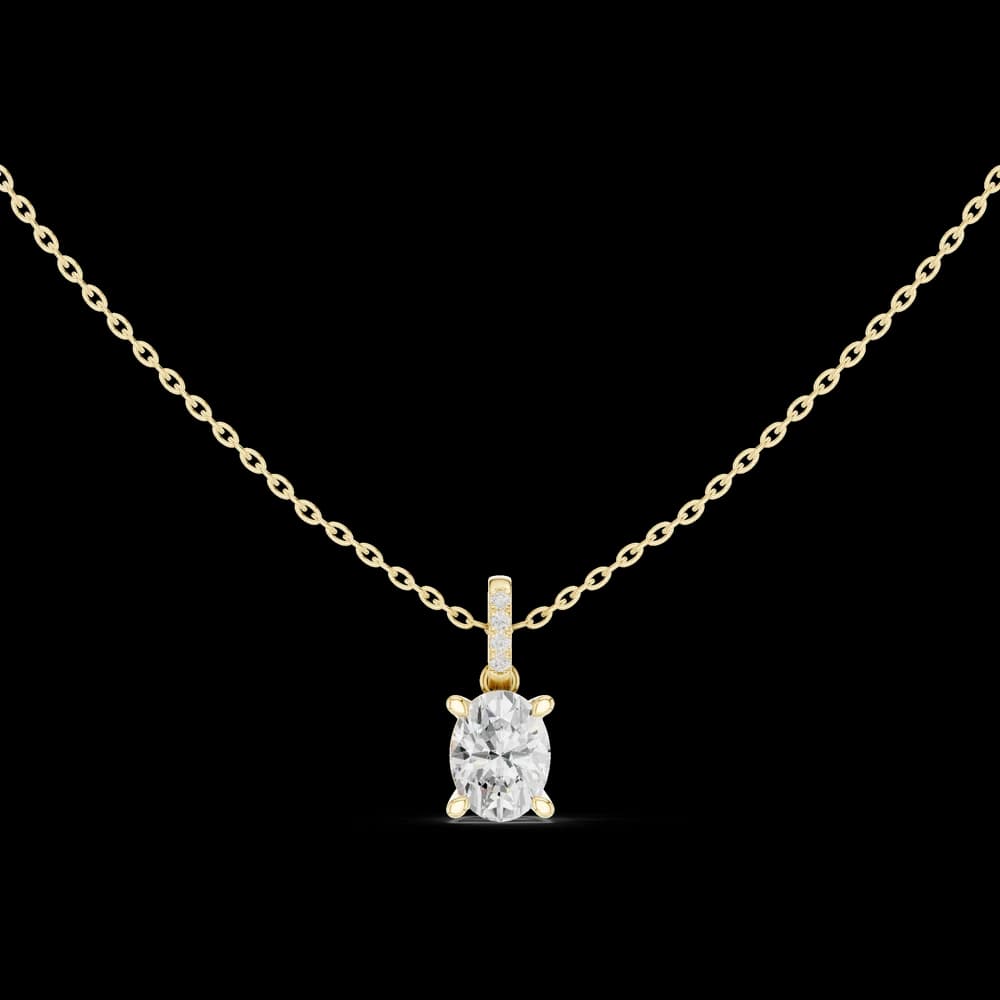 1.5 ct Oval Diamond Solitaire & Round Lab Grown Diamond Pendant - Image 4 1.5 ct Oval Diamond Solitaire & Round Lab Grown Diamond Pendant, view 4 of 5