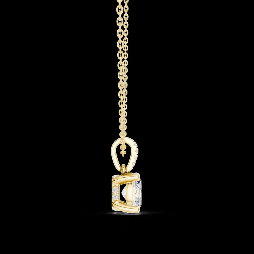 1.5 ct Oval Diamond Solitaire & Round Lab Grown Diamond Pendant - Image 5 1.5 ct Oval Diamond Solitaire & Round Lab Grown Diamond Pendant, view 5 of 5