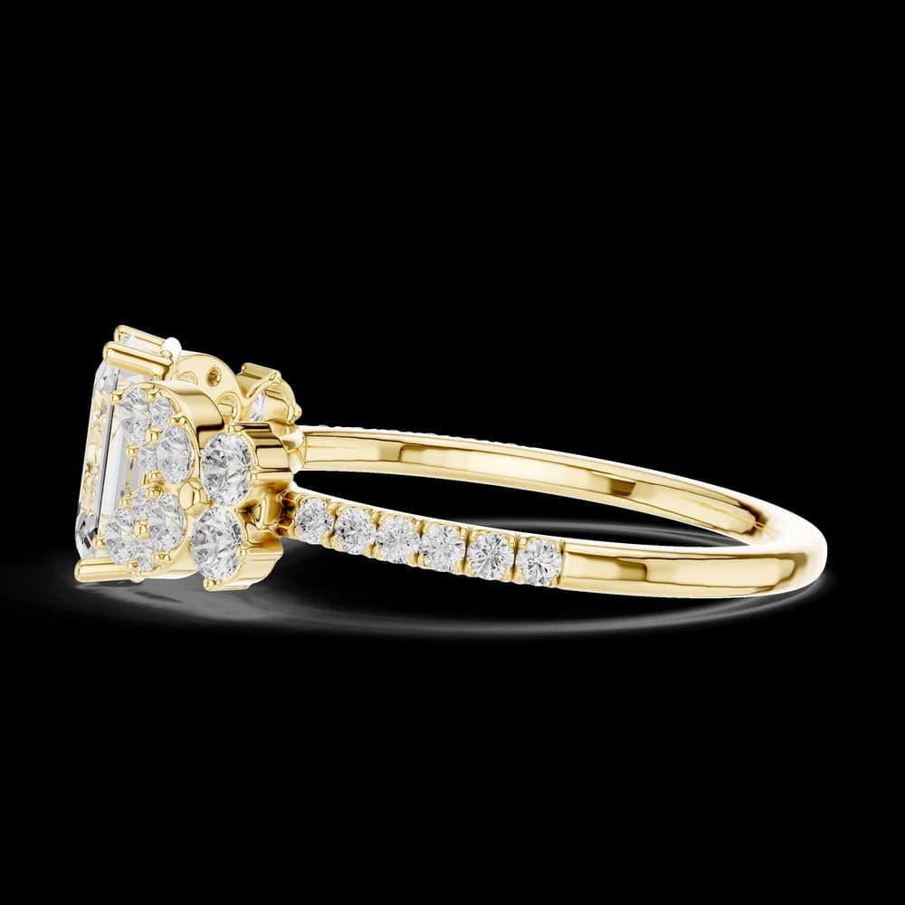 Accented Emerald Lab Grown Diamond Ring - Image 6 Accented Emerald Lab Grown Diamond Ring, view 6 of 6