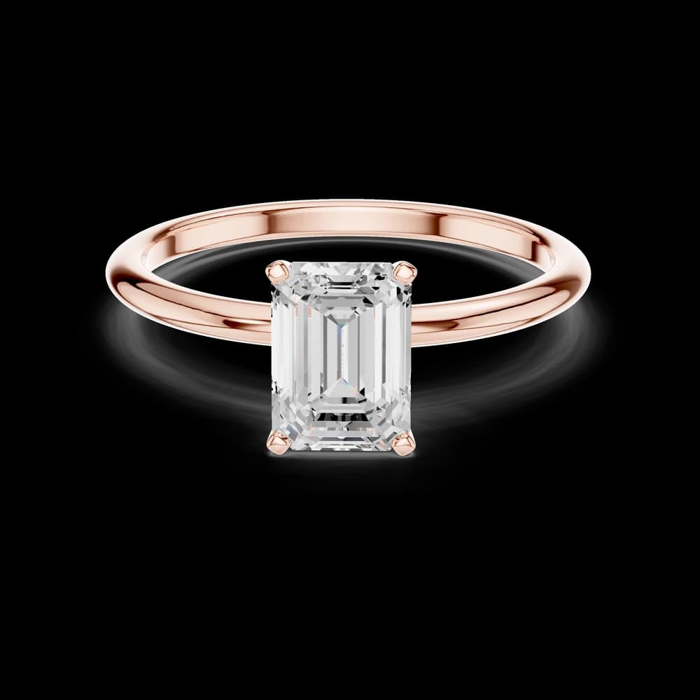 Emerald cut Solitaire Lab Grown Diamond Ring - Image 1 Emerald cut Solitaire Lab Grown Diamond Ring, view 1 of 6