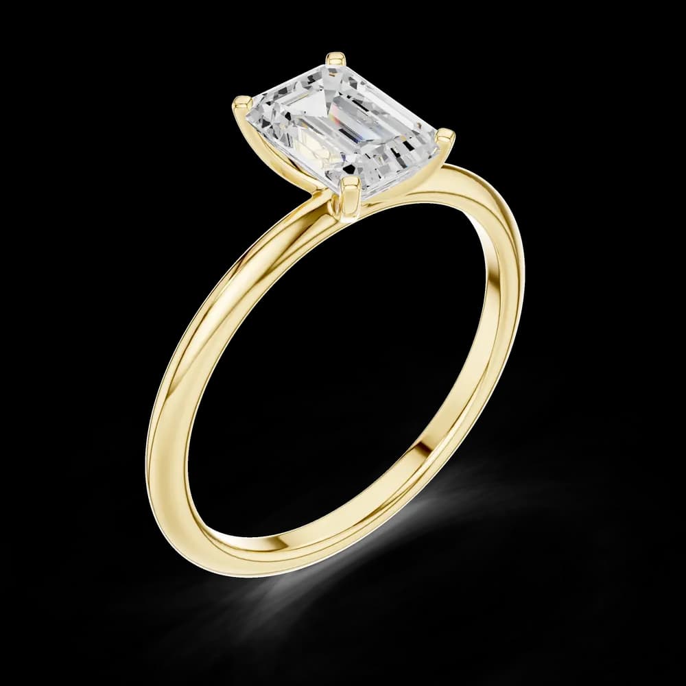 Emerald cut Solitaire Lab Grown Diamond Ring - Image 5 Emerald cut Solitaire Lab Grown Diamond Ring, view 5 of 6