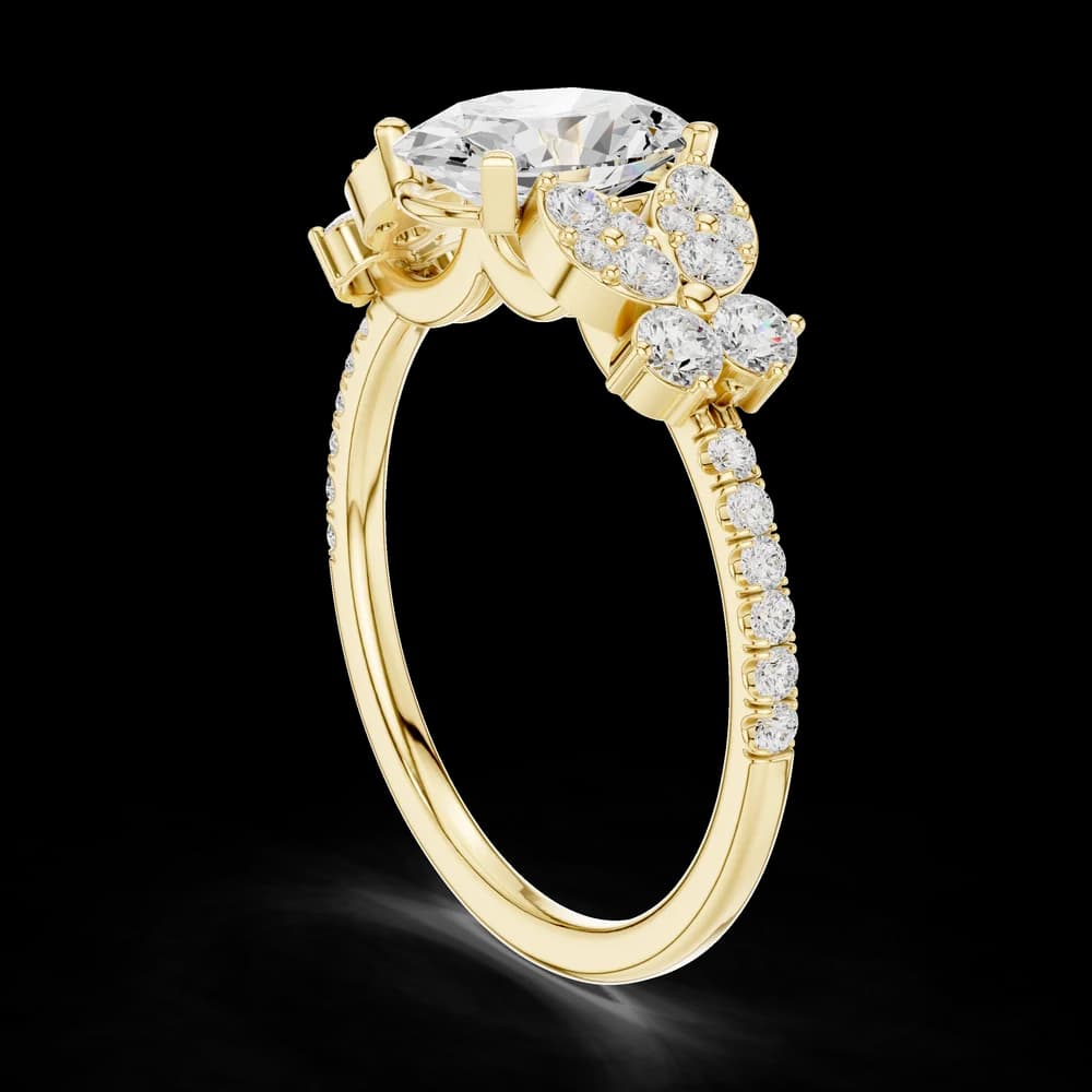 Oval Cut Pave Cluster Lab Grown Ring - Image 4 Oval Cut Pave Cluster Lab Grown Ring, view 4 of 6