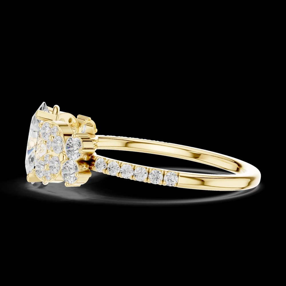 Oval Cut Pave Cluster Lab Grown Ring - Image 6 Oval Cut Pave Cluster Lab Grown Ring, view 6 of 6