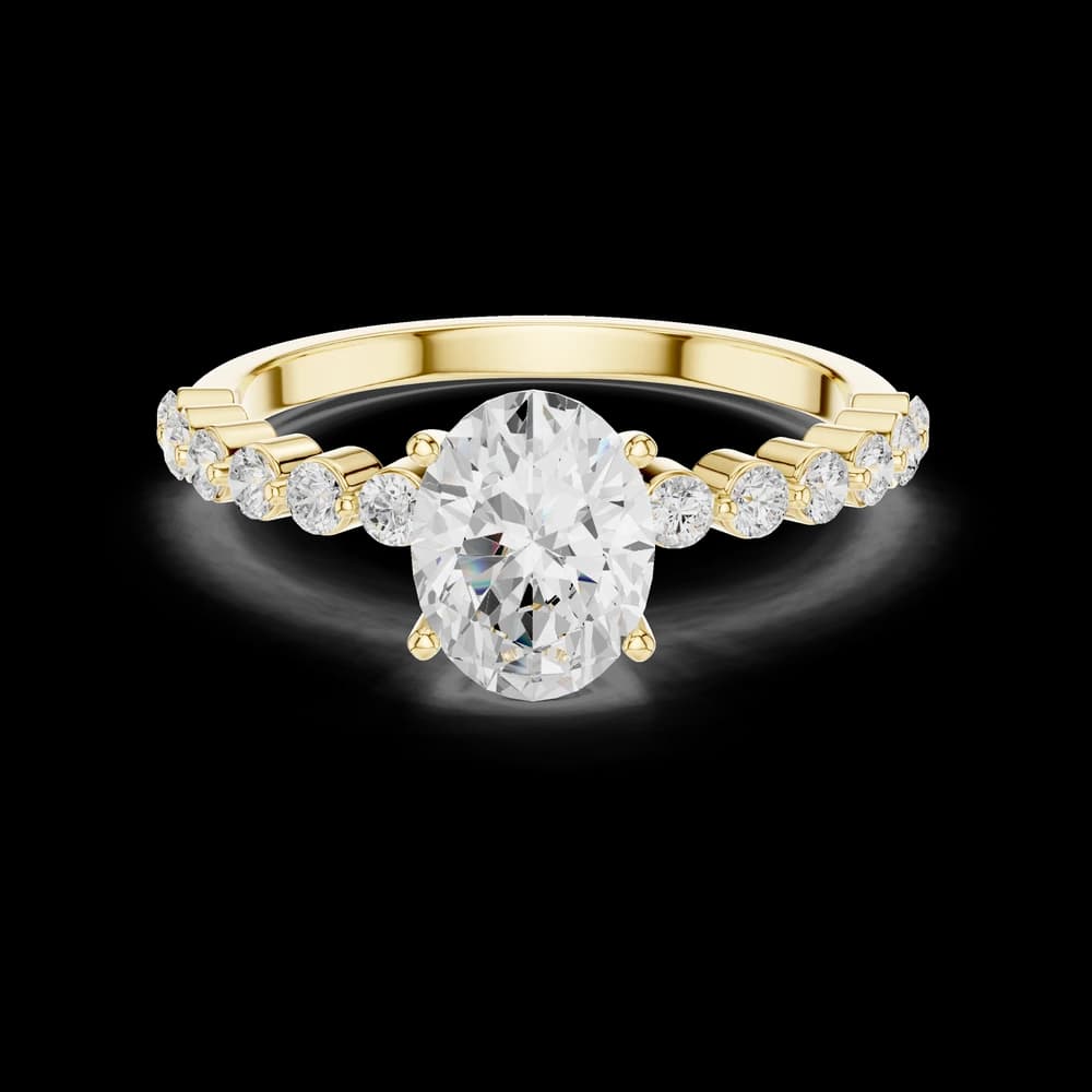Elegant Oval Pavé Band Lab Grown Ring - Image 3 Elegant Oval Pavé Band Lab Grown Ring, view 3 of 6