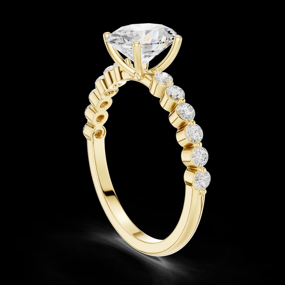 Elegant Oval Pavé Band Lab Grown Ring - Image 4 Elegant Oval Pavé Band Lab Grown Ring, view 4 of 6