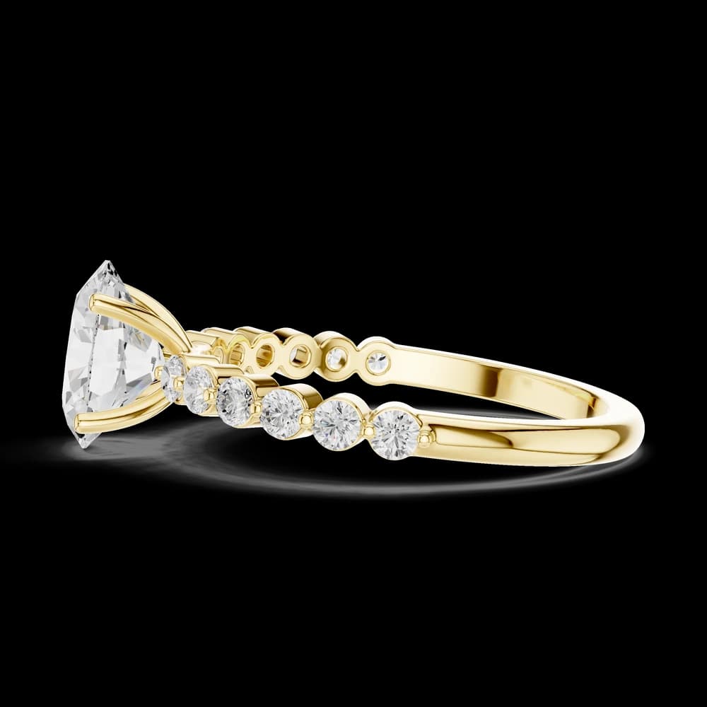 Elegant Oval Pavé Band Lab Grown Ring - Image 6 Elegant Oval Pavé Band Lab Grown Ring, view 6 of 6