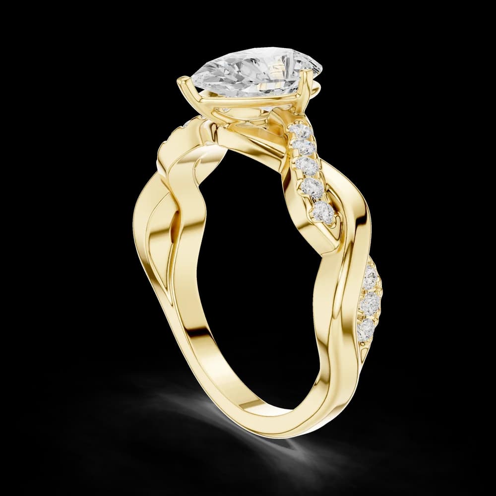 Twisted Band Pear Lab Grown Diamond Ring - Image 5 Twisted Band Pear Lab Grown Diamond Ring, view 5 of 7
