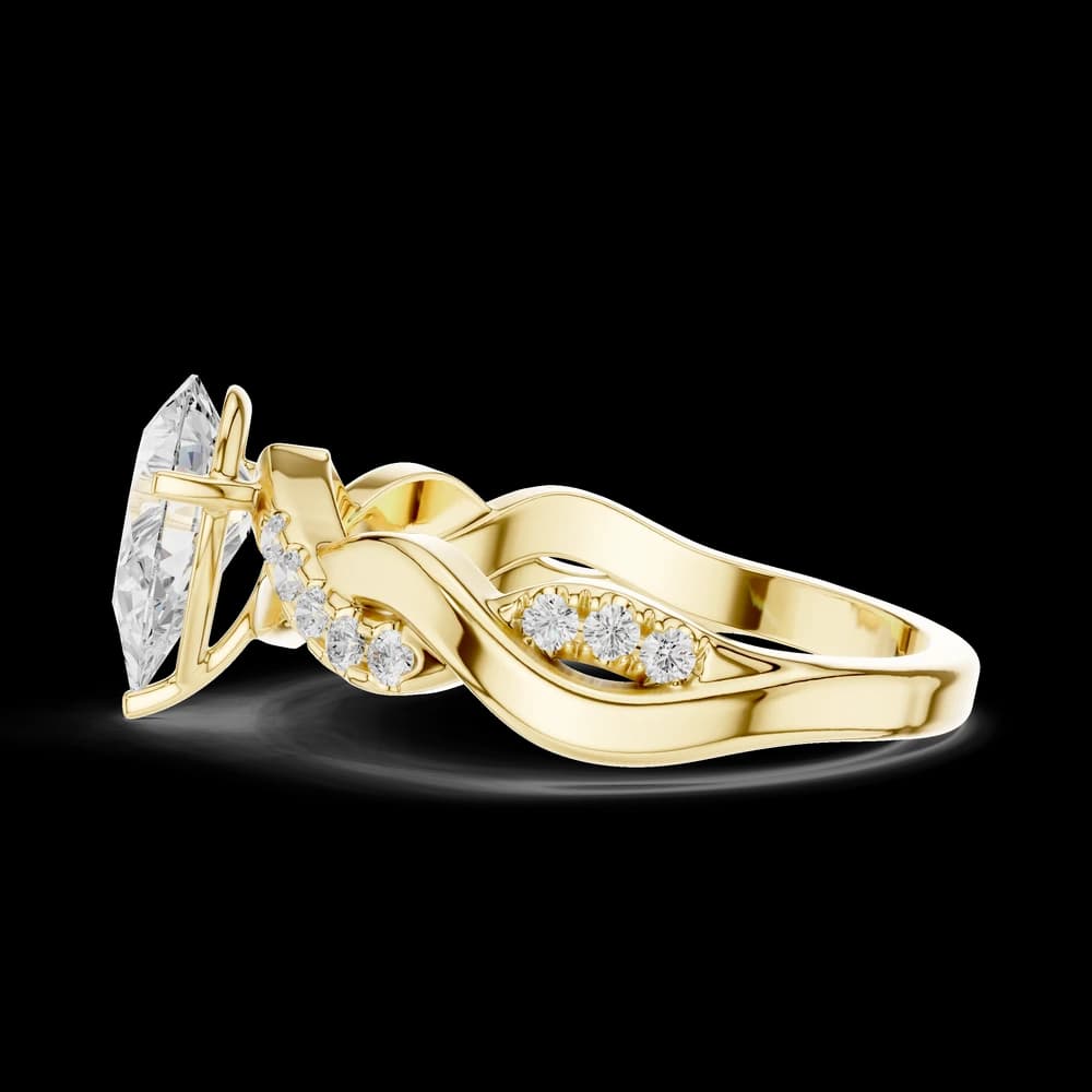 Twisted Band Pear Lab Grown Diamond Ring - Image 7 Twisted Band Pear Lab Grown Diamond Ring, view 7 of 7