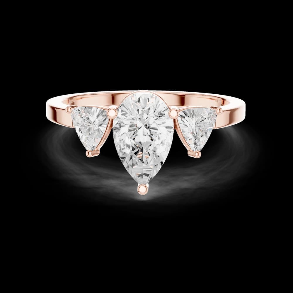 Pear Trillion Three Stone Lab Grown Ring - Image 1 Pear Trillion Three Stone Lab Grown Ring, view 1 of 7