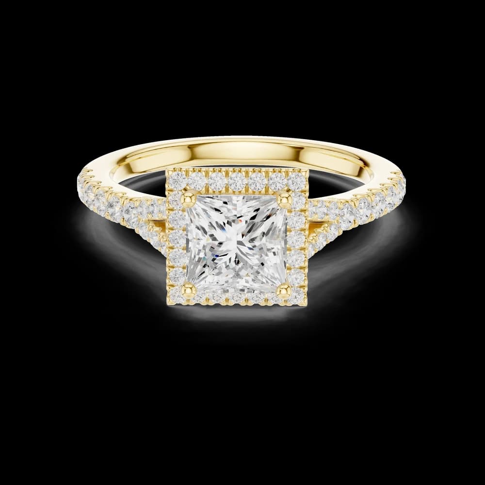 1 ct Princess & Round Diamond Lab Grown Diamond Ring - Image 5 1 ct Princess & Round Diamond Lab Grown Diamond Ring, view 5 of 5