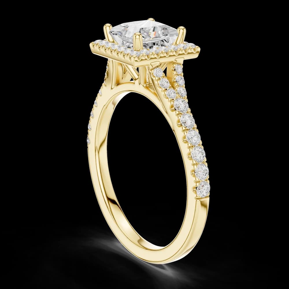 1 ct Princess & Round Diamond Lab Grown Diamond Ring - Image 2 1 ct Princess & Round Diamond Lab Grown Diamond Ring, view 2 of 5