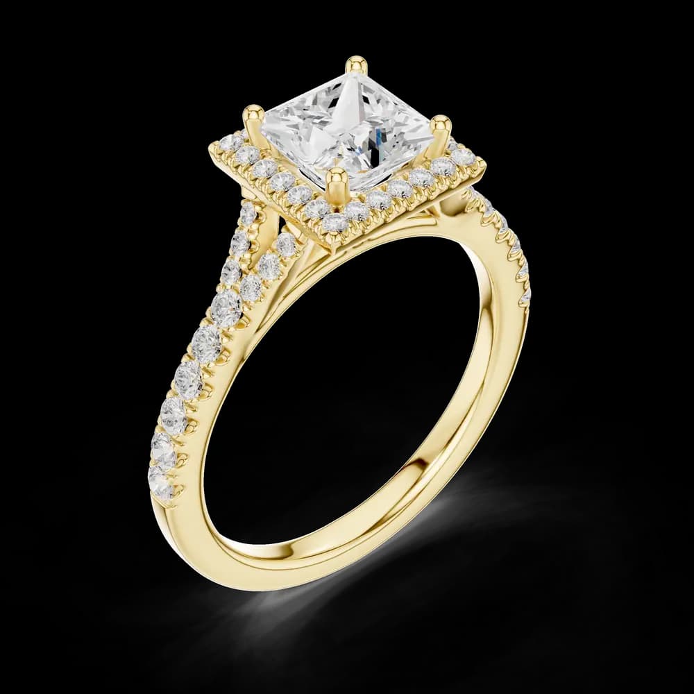 1 ct Princess & Round Diamond Lab Grown Diamond Ring - Image 4 1 ct Princess & Round Diamond Lab Grown Diamond Ring, view 4 of 5