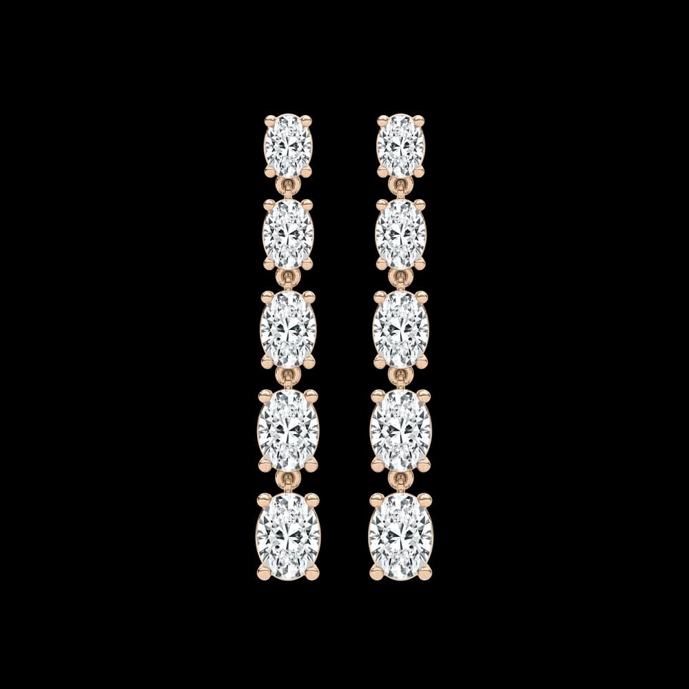 Celeste Oval Cascade Lab Grown Diamond Earrings - Image 1 Celeste Oval Cascade Lab Grown Diamond Earrings, view 1 of 4