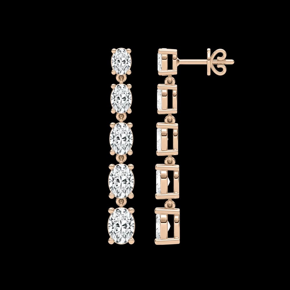 Celeste Oval Cascade Lab Grown Diamond Earrings - Image 2 Celeste Oval Cascade Lab Grown Diamond Earrings, view 2 of 4