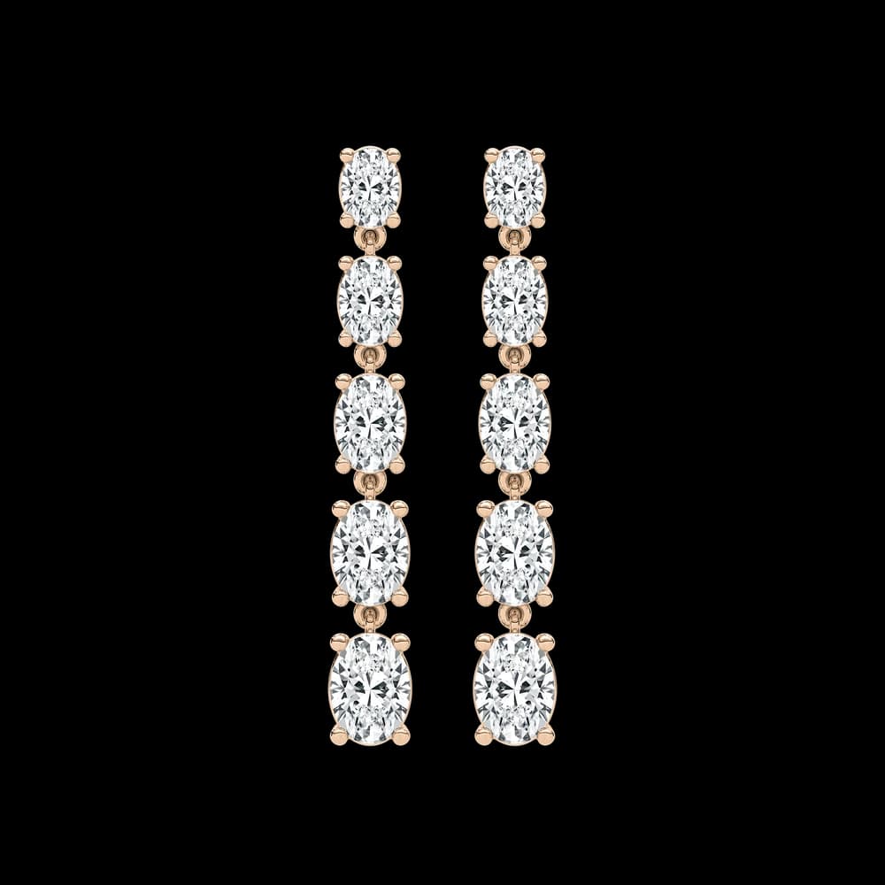 Celeste Oval Cascade Lab Grown Diamond Earrings - Image 4 Celeste Oval Cascade Lab Grown Diamond Earrings, view 4 of 4