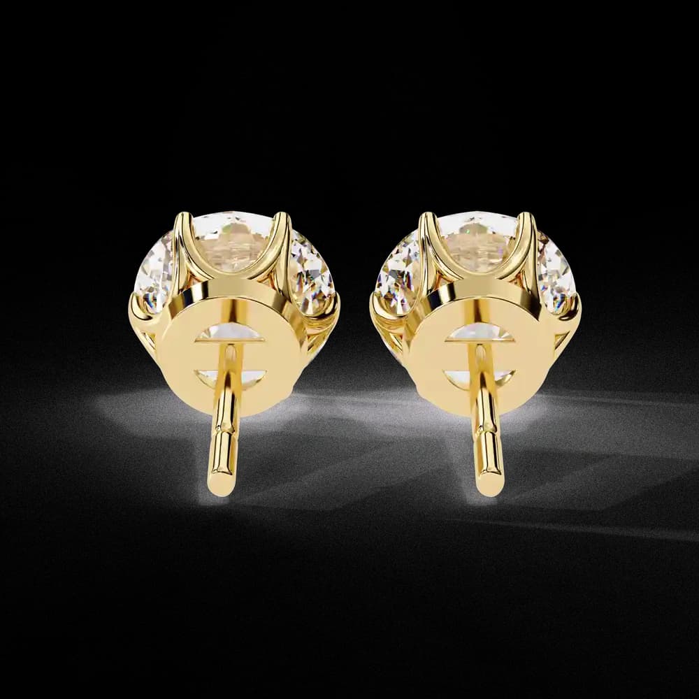 6 Prongs Brilliant Cut Lab Grown Diamond Stud Earring - Image 3 6 Prongs Brilliant Cut Lab Grown Diamond Stud Earring, view 3 of 16