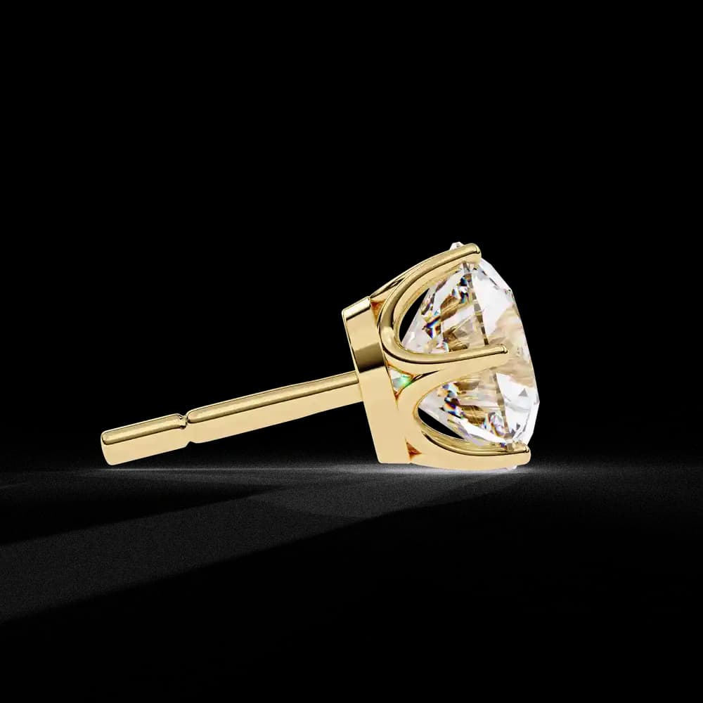 6 Prongs Brilliant Cut Lab Grown Diamond Stud Earring - Image 5 6 Prongs Brilliant Cut Lab Grown Diamond Stud Earring, view 5 of 16