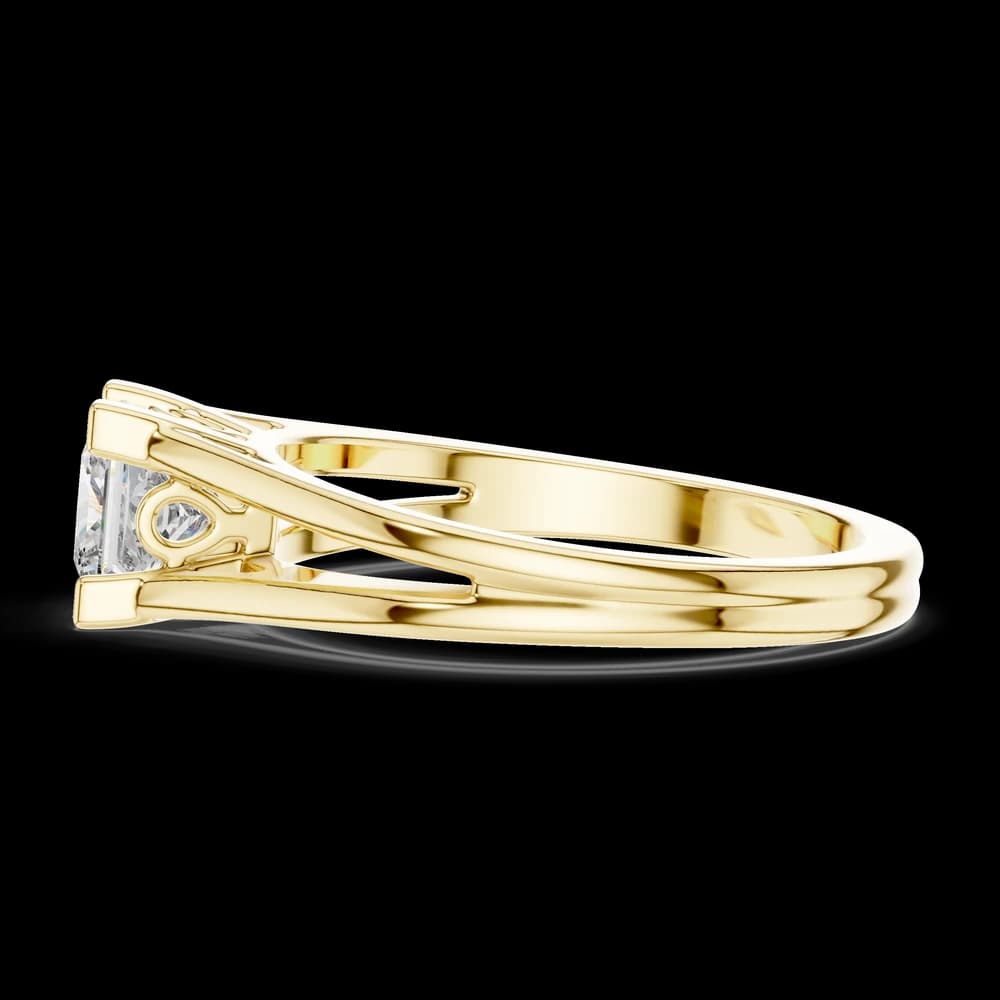 Princess Split Band Lab Grown solitaire Diamond Ring - Image 5 Princess Split Band Lab Grown solitaire Diamond Ring, view 5 of 5