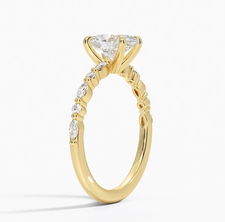 Oval Alternate Marquise Lab Grown Diamond Ring - Image 3 Oval Alternate Marquise Lab Grown Diamond Ring, view 3 of 6