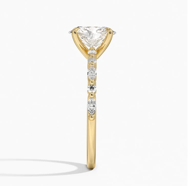 Oval Alternate Marquise Lab Grown Diamond Ring - Image 4 Oval Alternate Marquise Lab Grown Diamond Ring, view 4 of 6