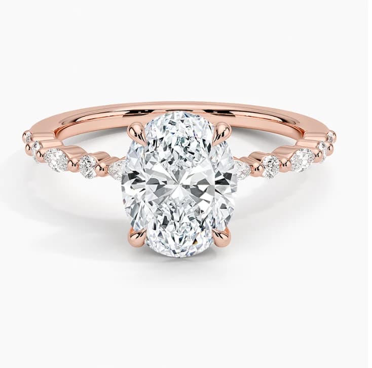 Oval Alternate Marquise Lab Grown Diamond Ring - Image 6 Oval Alternate Marquise Lab Grown Diamond Ring, view 6 of 6