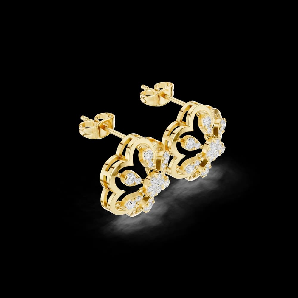 Amber Fire Lab Grown Diamond Earrings Pairs - Image 4 Amber Fire Lab Grown Diamond Earrings Pairs, view 4 of 6
