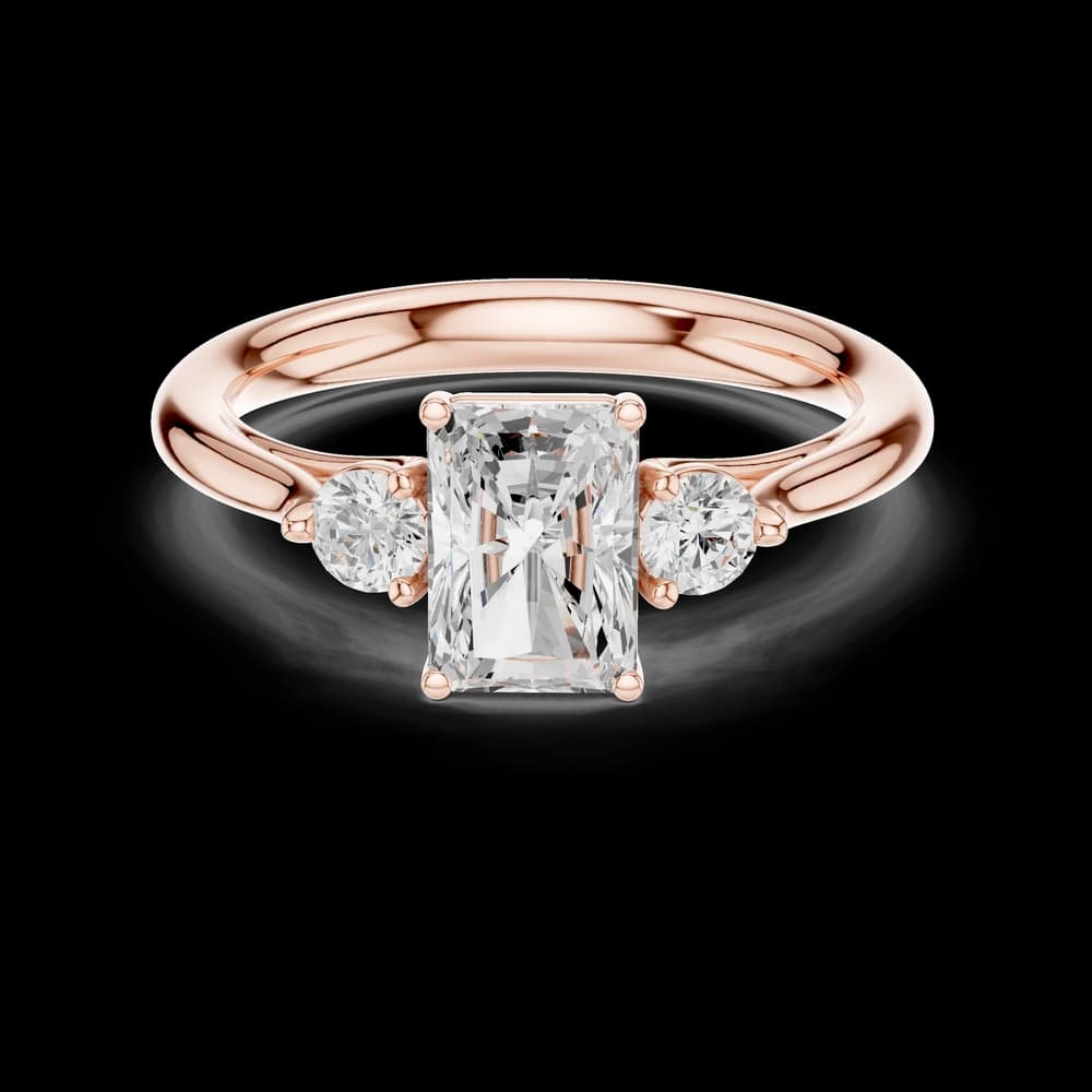 Radiant Three Stone Solitaire Ring - Image 1 Radiant Three Stone Solitaire Ring, view 1 of 6