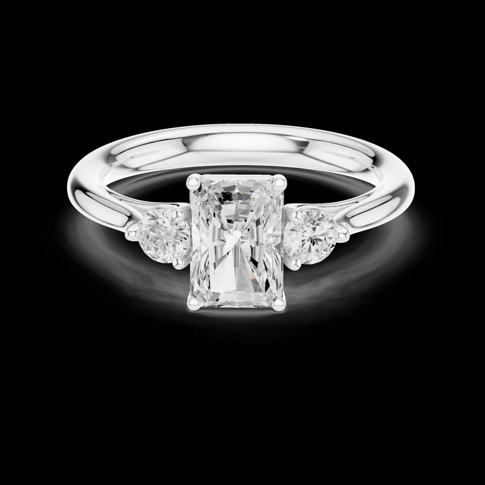 Radiant Three Stone Solitaire Ring - Image 2 Radiant Three Stone Solitaire Ring, view 2 of 6