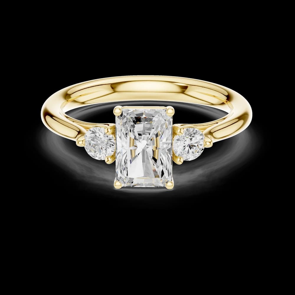 Radiant Three Stone Solitaire Ring - Image 3 Radiant Three Stone Solitaire Ring, view 3 of 6