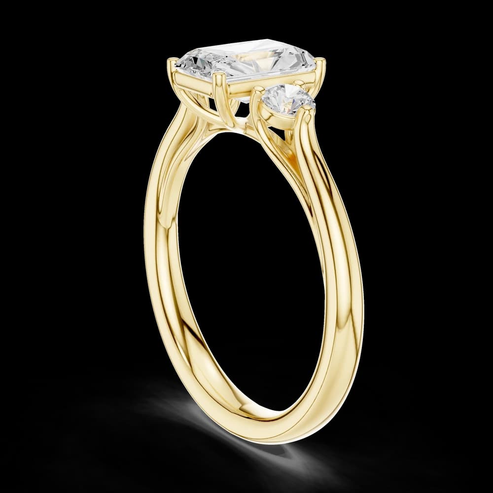 Radiant Three Stone Solitaire Ring - Image 4 Radiant Three Stone Solitaire Ring, view 4 of 6