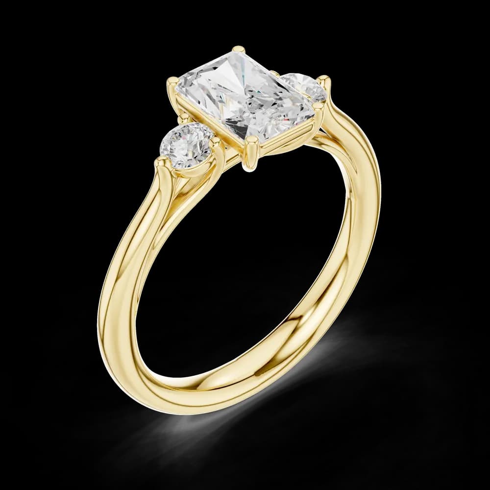 Radiant Three Stone Solitaire Ring - Image 5 Radiant Three Stone Solitaire Ring, view 5 of 6
