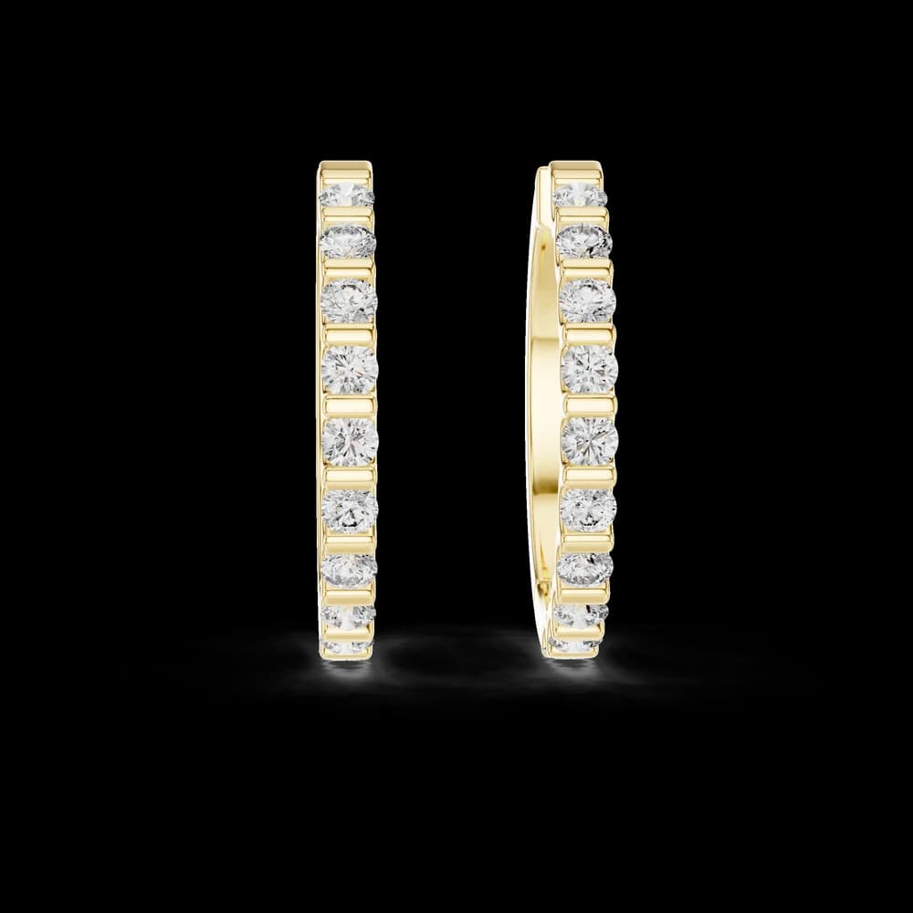 Architectural Emerald Lab Grown Diamond Earrings - Image 1 Architectural Emerald Lab Grown Diamond Earrings, view 1 of 3