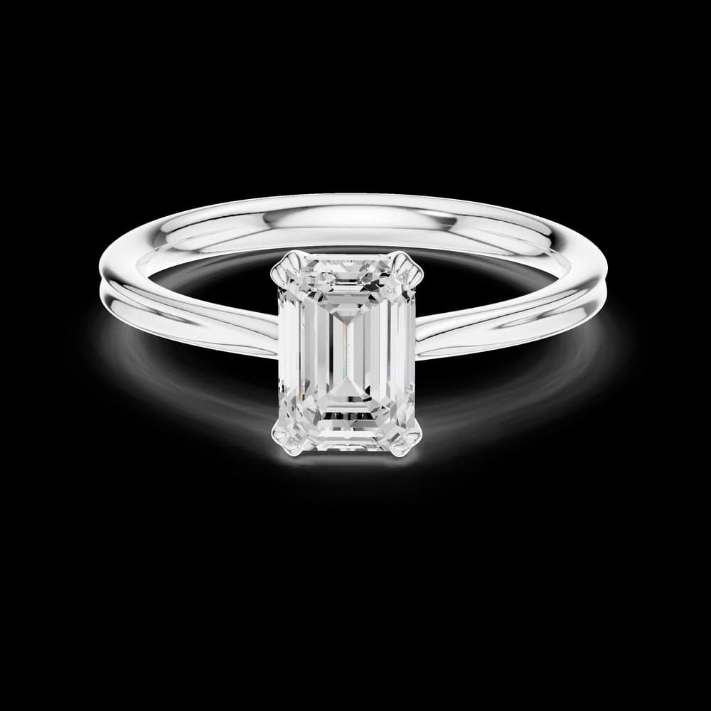 Emerald Solitaire Dual Prong Ring - Image 2 Emerald Solitaire Dual Prong Ring, view 2 of 6